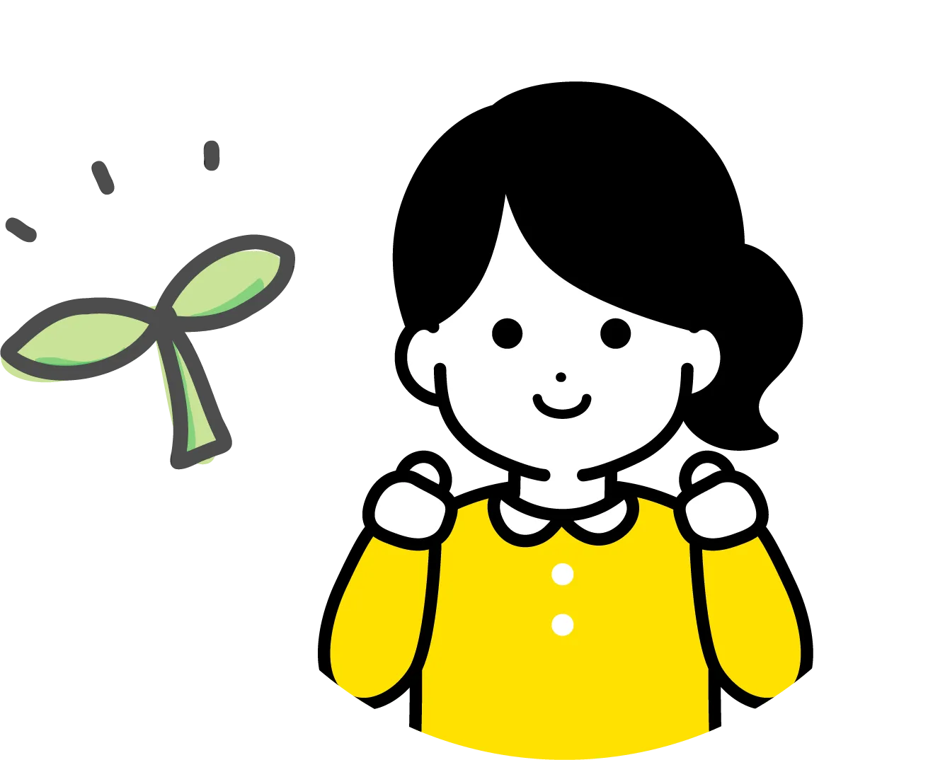 ガッツポーズの女の子のイラスト