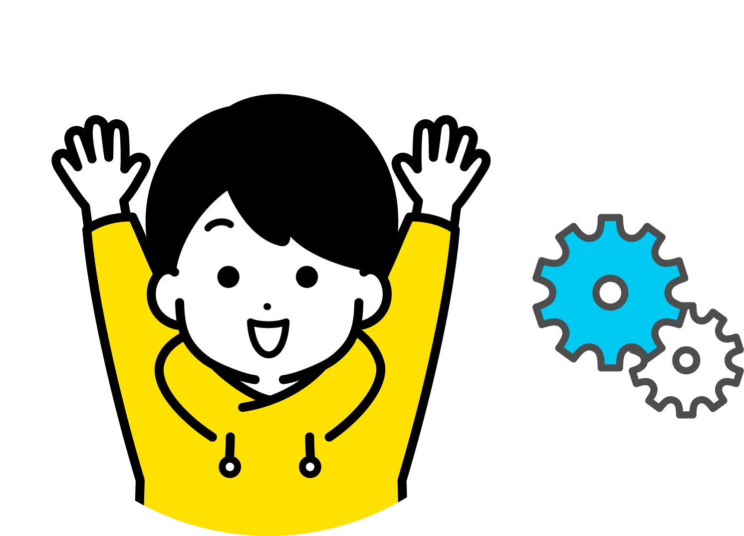 両手をあげる男の子のイラスト